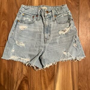 Madewell Blue Distressed Denim Cut-Offs